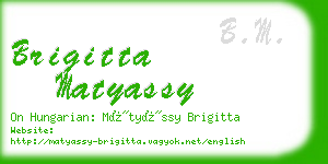 brigitta matyassy business card